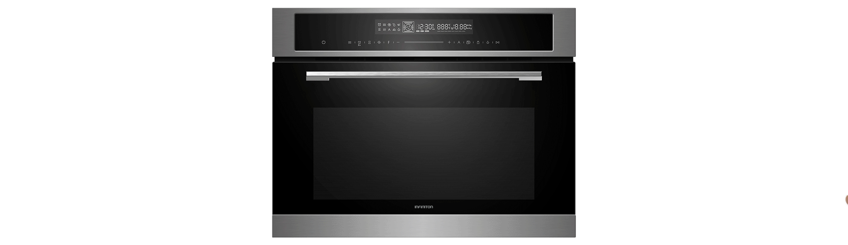 The oven in a kitchen setting